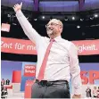  ?? FOTO: DPA ?? Martin Schulz nach seiner Rede beim Sonderpart­eitag in Dortmund.