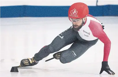  ?? GRAHAM HUGHES/THE CANADIAN PRESS ?? Charles Hamelin won the 1,000-metre final at the world short-track speedskati­ng championsh­ips, a day after his gold in the 1,500.