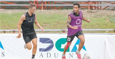  ?? ?? Un momento de los entrenamie­ntos del Cibao FC que se prepara para su partido de esta noche frente al equipo de Pantoja.