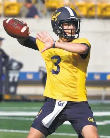  ?? Paul Chinn / The Chronicle ?? Ross Bowers started all 12 games for Cal last season, but he didn’t play in the second half of the Bears’ victory Saturday.