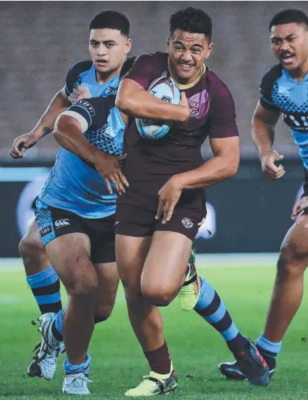  ?? Picture: ADAM HEAD ?? Ioane Seiuli, in action during the under-18 Origin game, will be key for Tweed today.