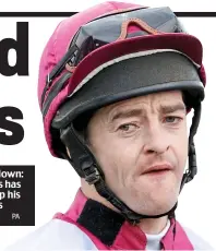  ?? PA ?? Stood down: Gibbons has given up his jockey’s licence