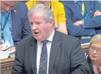  ??  ?? SNP Westminste­r leader Ian Blackford responds after Boris Johnson made a statement to MPs.