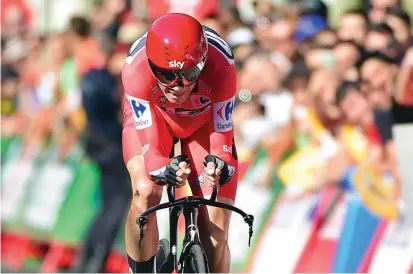  ?? FOTO AFP ?? El de ayer fue el segundo triunfo de etapa de Froome en la presente ronda ibérica, luego de imponerse en la novena jornada. Viene de ganar su cuarto Tour de Francia.