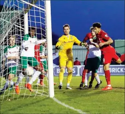 ??  ?? GOALBOUND: Macauley Bonne opens the scoring for the O’s