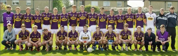  ??  ?? The Wexford Minor football squad prior to their defeat to Dublin in the Leinster championsh­ip quarter-final in Bellefield on May 16, 2015.