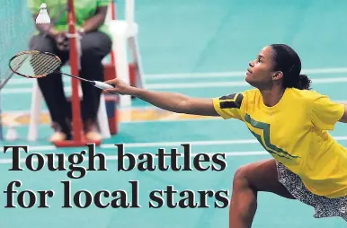  ?? RICARDO MAKYN/MULTIMEDIA PHOTO EDITOR ?? Katherine Wynter in action at the Jamaica Internatio­nal Badminton tournament at the National Indoor Sports Centre yesterday.