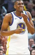  ?? DAVID ZALUBOWSKI — THE ASSOCIATED PRESS ?? Warriors forward Kevon Looney had a root canal on Sunday to repair the broken tooth he suffered a day earlier.