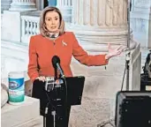  ?? ANNA MONEYMAKER/THE NEW YORK TIMES ?? House Speaker Nancy Pelosi said Monday that she has been working on various election scenarios.