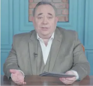  ??  ?? ON THE ATTACK Salmond hosts his show on Russian state television channel RT