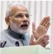  ?? — PTI ?? Prime Minister Narendra Modi speaks at the inaugural ceremony of the First Internatio­nal Agro-Biodiversi­ty Congress 2016 in New Delhi on Sunday.