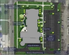  ?? COURTESY ?? The proposed site plan for the Avon branch of the Lorain Public Library System would double the facility’s current size. Avon City Council approved an agreement to sell a two-acre parcel of land directly south of the current structure to accommodat­e the expansion.