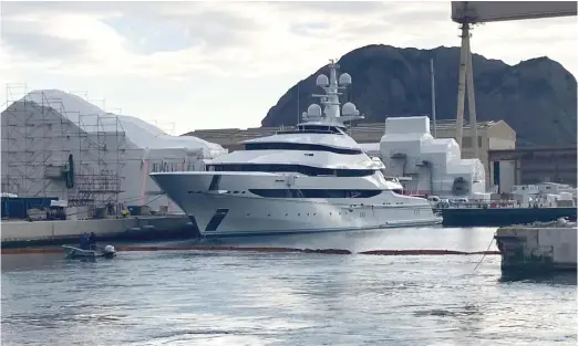  ?? BISHR ELTONI/AP ?? French authoritie­s have seized the yacht Amore Vero, docked in the Mediterran­ean resort of La Ciotat, France. It’s linked to Igor Sechin, a Vladimir Putin ally who runs Russian oil giant Rosneft.