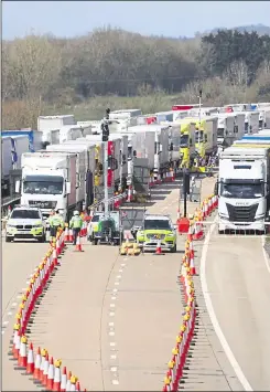  ?? Picture: UKNiP ?? Queues on the M20 in Operation Brock