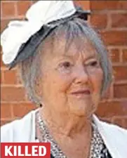  ??  ?? KILLED MARY EVANS, 73 THE retired nurse from Droitwich was in a no-cycle zone in Hereford when she was knocked over by Darryl Gittoes, 23, in July 2014. She died from head injuries nine days later. Gittoes, whose bike had no brakes, admitted causing...