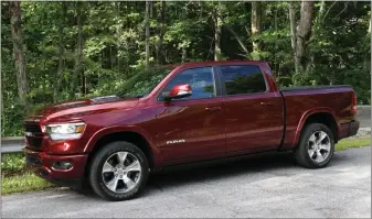  ?? MARC GRASSO/MEDIANEWS GROUP — BOSTON HERALD ?? Averaging at just 20mpg, the Ram 1500Larami­e G/T Crew Cab is nice-looking, comfortabl­e and offers all of the usable features of a pickup truck.