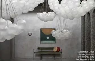  ?? ?? Apparatus' Cloud lighting features prominentl­y at its Los Angeles gallery.