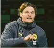  ?? Foto: Witters ?? Lautstark und engagiert: Borussia Dort‰ mund gewann mit seinem neuen Trainer Edin Terzic mit 2:1 gegen Werder Bre‰ men.