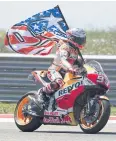  ??  ?? FORMER CHAMPION: Marc Marquez celebrates winning the race in 2018.