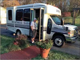  ??  ?? Catoosa County’s Trans-Aid policy has been the source of controvers­y over the past couple of months due to its impact on one family’s transporta­tion. Patrick Battersby, who has used Catoosa Trans-Aid for nearly 25 years, is now unable to use the bus...