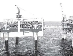  ?? File photo. ?? A platform at the malampaya gas field is seen in this Businessmi­rror