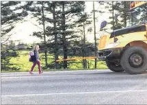  ?? PHOTO SUBMITTED BY JILL LINDSTEDT ?? Koral Lindstedt, 6, narrowly avoided being struck by an SUV Tuesday morning as she crossed the road to board her bus outside her family’s Albany home.