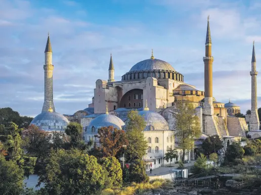  ??  ?? Hagia Sophia, or Ayasofya Grand Mosque, can be seen in Istanbul, Turkey, Oct. 14, 2019.