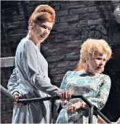  ??  ?? Triumph: Janie Dee, left, and Imelda Staunton in Follies, above; as Caroline Mortimer in
Monogamy, also below