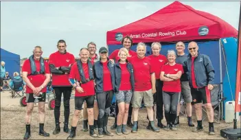  ??  ?? The Arran Coastal Rowing Club team who took part at Troon.