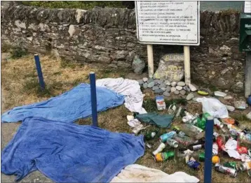  ??  ?? Some of the dumping at Ballymoney beach.