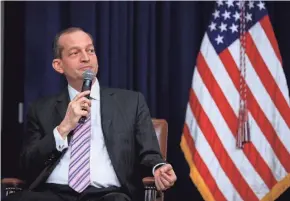  ?? MANUEL BALCE CENETA/AP ?? Secretary of Labor Alexander Acosta has stood by his decision to offer Jeffrey Epstein a plea deal in 2007, when Acosta was the top federal prosecutor in Miami.