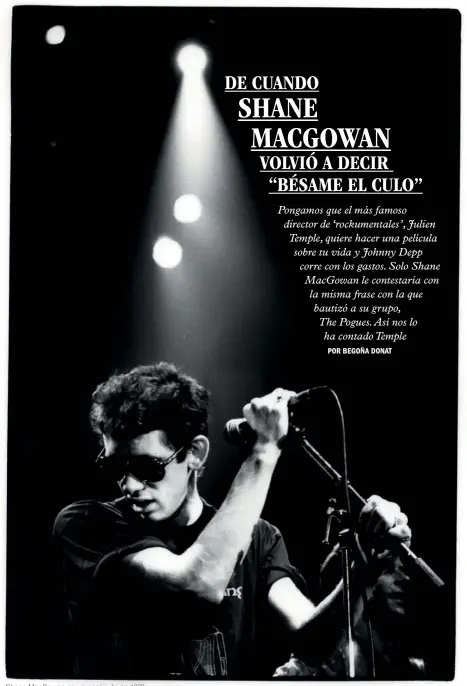  ??  ?? Shane MacGowan en un concierto en 1988.