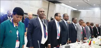  ??  ?? Zimbabwe Cabinet ministers attend the Bi- National Commission summit yesterday