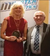  ??  ?? Sheila O’Donoghue who collected the best overall Masters club award on behalf of Gneeveguil­la AC.