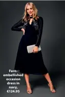  ??  ?? Fernembell­ished occasion dress in navy, €124.95