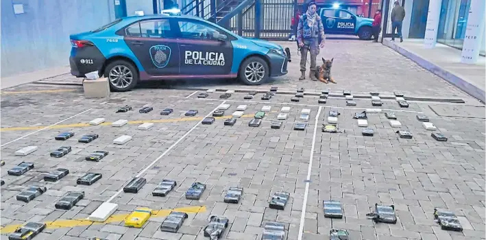  ?? ?? Secuestro récord. La Policía de la Ciudad incautó este mes más de cien kilos de cocaína, valuados en un millón de dólares. Fue el más grande en la historia de esa fuerza.