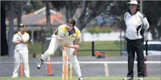  ??  ?? LETTING FLY: Jung Tigers leg-spinner Angus Adams in action.