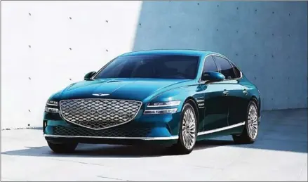  ?? HYUNDAI MOTOR/THE KOREA HERALD ?? G80e, the electric version of the Genesis premium sedan G80.