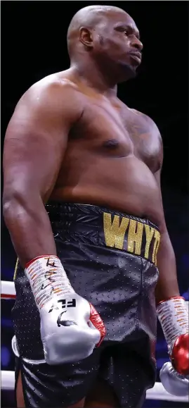  ??  ?? Dillian Whyte knocked down Povetkin twice during the defeat