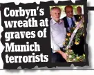  ??  ?? Corbyn’s wreath at graves of Munich terrorists