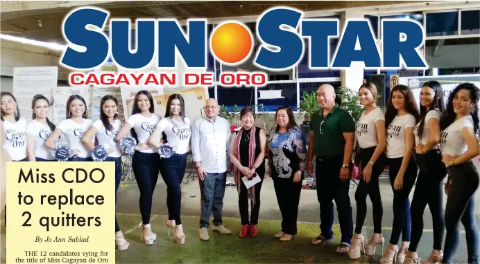  ??  ?? THE 12 candidates vying for the title of Miss Cagayan de Oro 2019 made their first public presentati­on on Monday's (June 10) flag raising ceremony and program at the City Hall quadrangle. (Pamela Jay Orias)