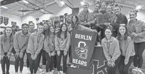  ?? COURTESY OF JEN HEDRICK ?? The Olentangy Berlin gymnastics team will compete at state Friday at Hilliard Bradley. The Bears captured the district title Saturday at Worthingto­n Kilbourne with a program- and meet-record score of 148.85.