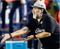  ?? AP ?? ►SAN LUIS POTOSÍ, México. Diego Maradona, en mayo pasado, cuando dirigía a Dorados de Sinaloa.