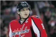  ?? ROB CARR/ GETTY IMAGES ?? Capitals captain Alex Ovechkin was awarded the Hart Trophy as National Hockey League MVP on Saturday.