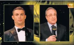  ??  ?? SORPRESA. Así reaccionó Cristiano durante el discurso de Florentino.