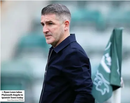  ?? Dave Rowntree/PPAUK ?? Ryan Lowe takes Plymouth Argyle to Ipswich Town today