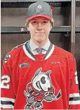  ?? ?? Andrew Vermeulen, 15, of Selkirk, Ont., toured Niagara Icedogs facilities and tried on a jersey after being selected in the fourth round of the Ontario Hockey League draft.