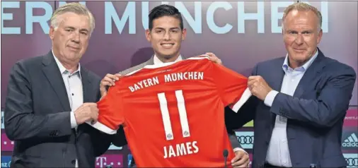  ??  ?? CAMBIO DE AIRES. James Rodríguez cambió el Madrid por el Bayern, donde jugará en calidad de cedido esta temporada.