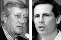  ?? ?? Welfare cuts and reforms brought in by former premier Mike Harris, left, have been little changed by Premier Dalton McGuinty.