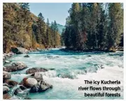  ??  ?? The icy Kucherla river flows through beautiful forests